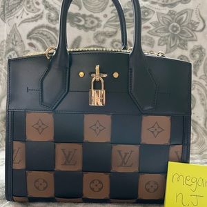 ♥️Louis Vuitton Leather & Damier Tressage City Steamer PM ♥️